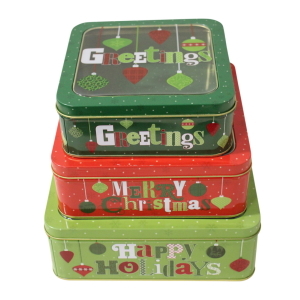 Christmas Tin Box Stack