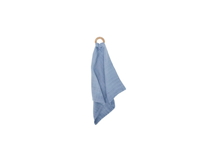 Muslin Security Blanket & Beechwood Teether Ring