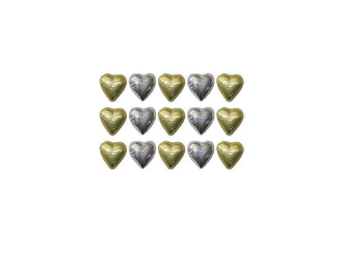 15 Gold & Silver Chocolate Hearts