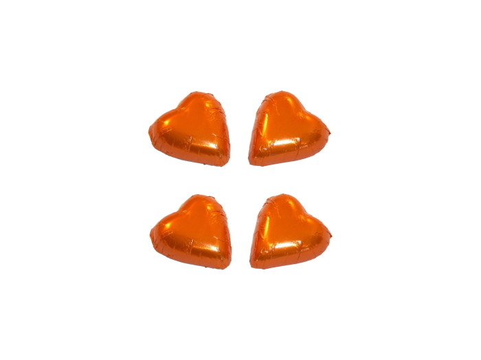 12 Orange Foil Chocolate Hearts